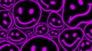 Purple Warped LED Smiley Face Background || 1 Hour Looped HD