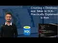 Create Database Table in SQL NOT NULL Primary Key Check Constraint SQL Tutorial for Beginners