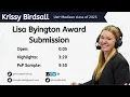 Krissy Birdsall - 2024 Lisa Byington Award Submission