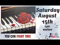 Piano and Red Rose Easy Begining Acrylic Step by Step