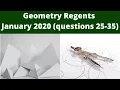 Geometry Regents January 2020 Questions 25-35