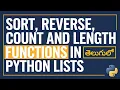 Master List Methods in Python Sort Reverse Count and Length Explained in Telugu College Coders