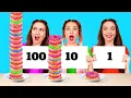 Download Lagu TANTANGAN 100 LAPIS MAKANAN || Makanan Raksasa VS Mini selama 24 Jam oleh 123 GO! FOOD