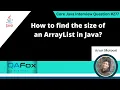 How to find the size of an ArrayList in Java Core Java Interview Question