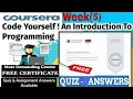Code Yourself An Introduction to programing Course Week 5 Quizz answers Coursera Answers