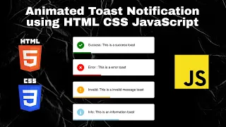 Animated Toast Notification with Progress Bar Using HTML CSS JavaScript