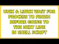 Unix Linux Wait for process to finish before going to the next line in shell script