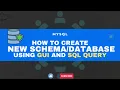 SQL Tutorial - How to create new schema database in MySQL using GUI and SQL Query