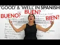 Good well in Spanish Bueno buen or bien