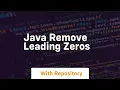 java remove leading zeros