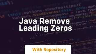 java remove leading zeros