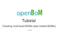 openBoM tutorial creating multi-level BOMs