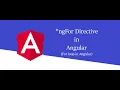 ngFor directive in Angular For loop in Angular Angular Tutorial