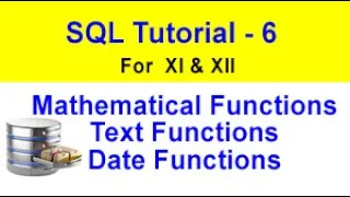 Math functions of SQL String functions of SQL date functions of SQL SQL functions class 12