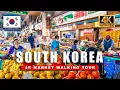 South Korea Walking Tour - Jeju Island Citrus Seafood Market Walkthrough 4K R 60fps