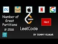 Number of Great Partitions 2518 LeetCode Dynamic Programming Leetcode Weekly Contest 325
