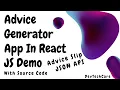 Advice Generator React App React Random Quote Generator React Advice Generator App