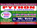 PYTHON 8 Weekends Batch Online Training DURGASOFT