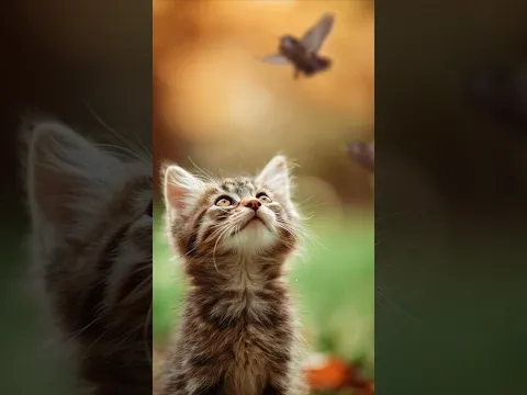 Little Kitty Dreams to Fly Like a Bird