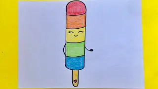 تعليم الرسم للأطفال رسم آيس كريم كيوت للأطفال Howtodraw Preschool Drawing Artforkids Art Draw 