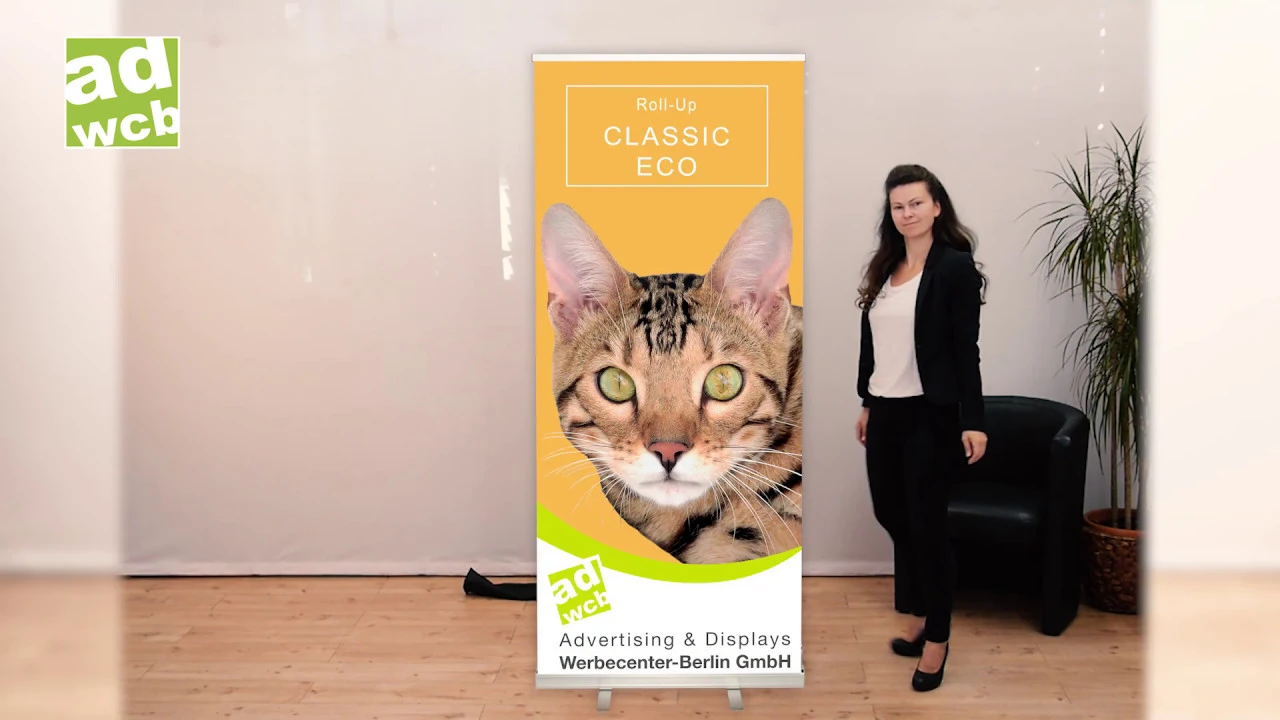 Setup video retractable banner stand Classic Eco