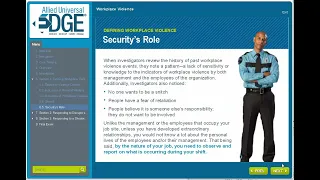 Allied Universal Core Training Workplace Violence