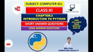 11th Class Ch-2 Introduction to Python Short and Long Answer Questions New Syllabus 2025-26