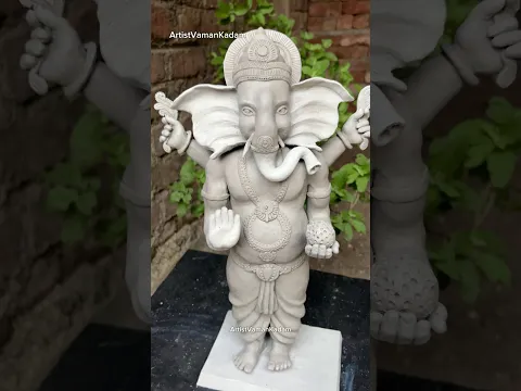Handmade Ganpati Bappa Idol | Clay Sculpture and Animation | ❤️🕉️🌸 #shorts