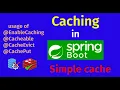 Spring Boot Cache Tutorial Simple Cache usage Cacheable CacheEvict CachePut