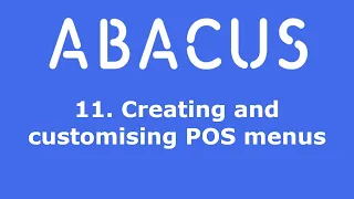 11 Creating and customising POS menus