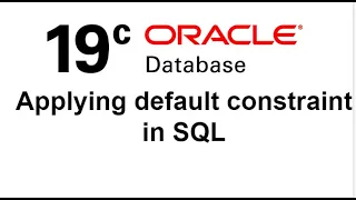Applying default constraint in SQL