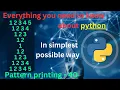 Pattern printing 40 Numbers - 16 pattern printing in python tutorial python full course