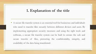 Secure File Transfer-OVERVIEW OF THE PROJECT