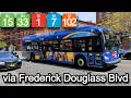 NYCT Bus Bx15 Bx33 M1 M7 M102 Buses via Frederick Douglass Boulevard 8th Avenue