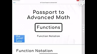 SAT Math - Function Notation