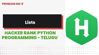 Lists Hackerrank Python Programming Telugu