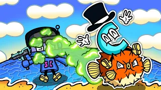 Farting Pufferfish Boss vs Machines Guns in How to Fish!