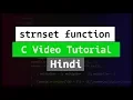 strnset String function C Programming Tutorial in Hindi