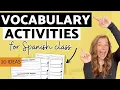 20 Spanish Vocabulary Practice Activities and Review Games for Middle High School Spanish Class