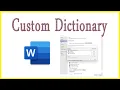 Custom Dictionary in Microsoft Word Free