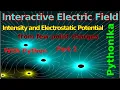 Interactive Electric Field of few point charges with Matplotlib Widgets