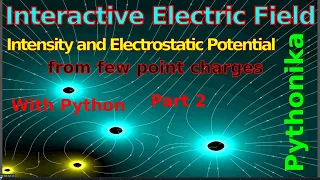 Interactive Electric Field of few point charges with Matplotlib Widgets