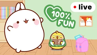 Back to School Without Stress! 🌸📚 Molang’s Cozy Compilation | Live for Kids 🔴