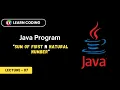 Sum of first N natural numbers in Java Learn Coding