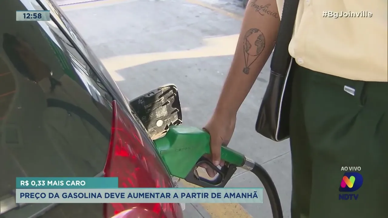 R$ 0,33 mais caro: preço da gasolina deve aumentar a partir de amanhã