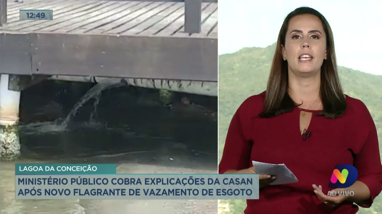 Lagoa da Conceição: MP cobra explicações da Casan após novo flagrante de vazamento do esgoto