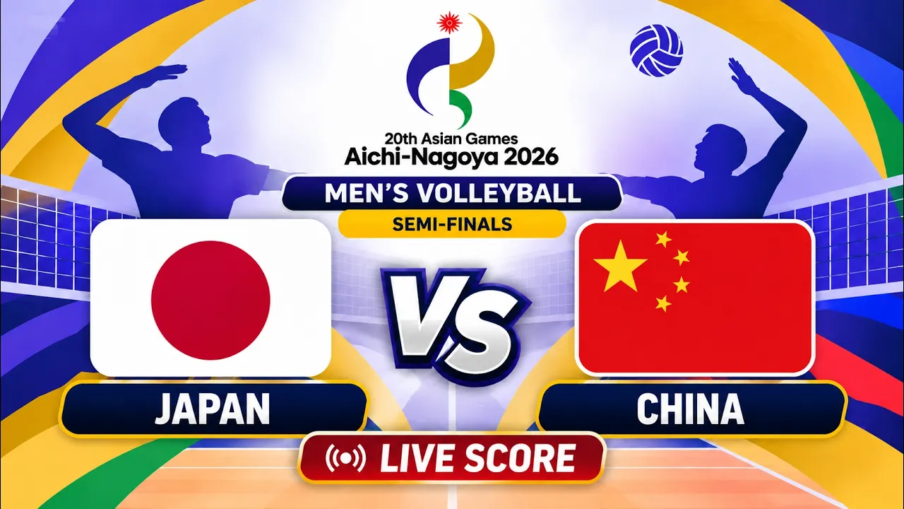 🔴 LIVE | JAPAN vs CHINA | SF: Asian Games 2026 Men's Volleyball | Livescore Volleyball