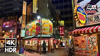 Umeda Night Walk - From Hidden Backstreets to Osaka Station Japan 4K R