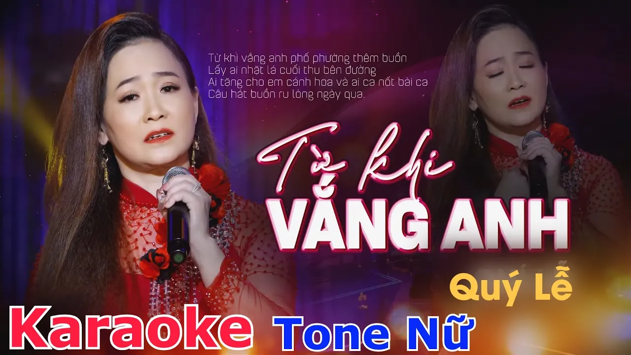 Từ Khi Vắng Anh|Karaoke Tone Nữ|Quý Lễ