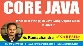 Core Java Tutorial What is toString in Java Lang Object Class in Java Mr Ramchandra